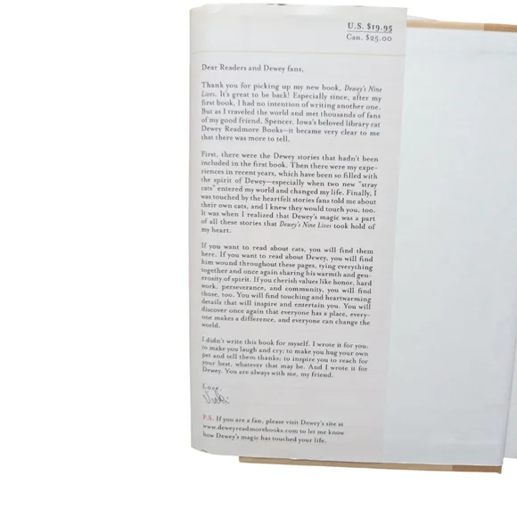 Dewey's Nine Lives The Legacy Of The Small Town Library Cat By Vicki Myron - Picture 9 of 9